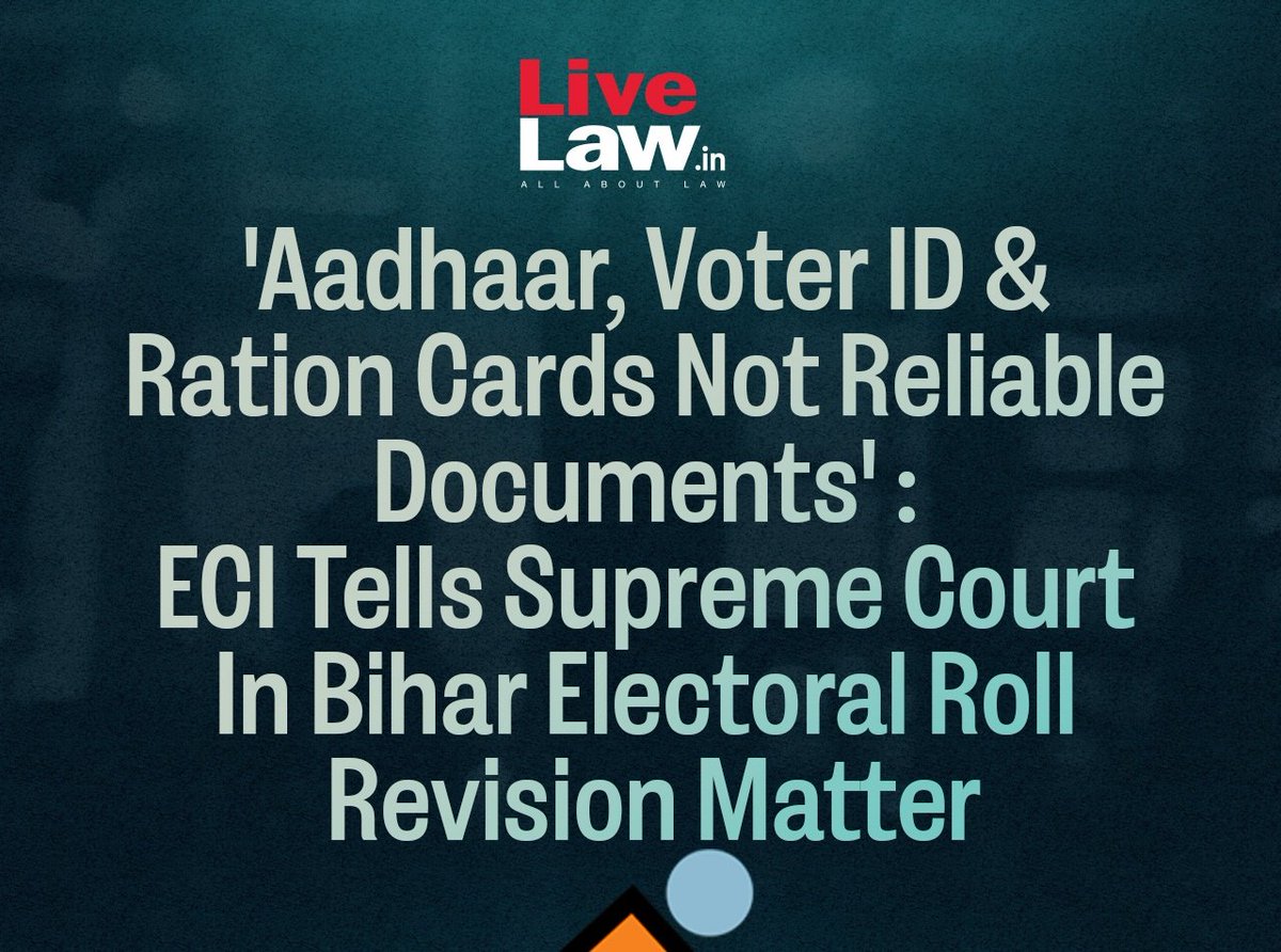 DrJain21's tweet image. Election Commission : Voter ID issued by Election Commission is not Reliable document
EC doesn't believe EC 😭🤣
