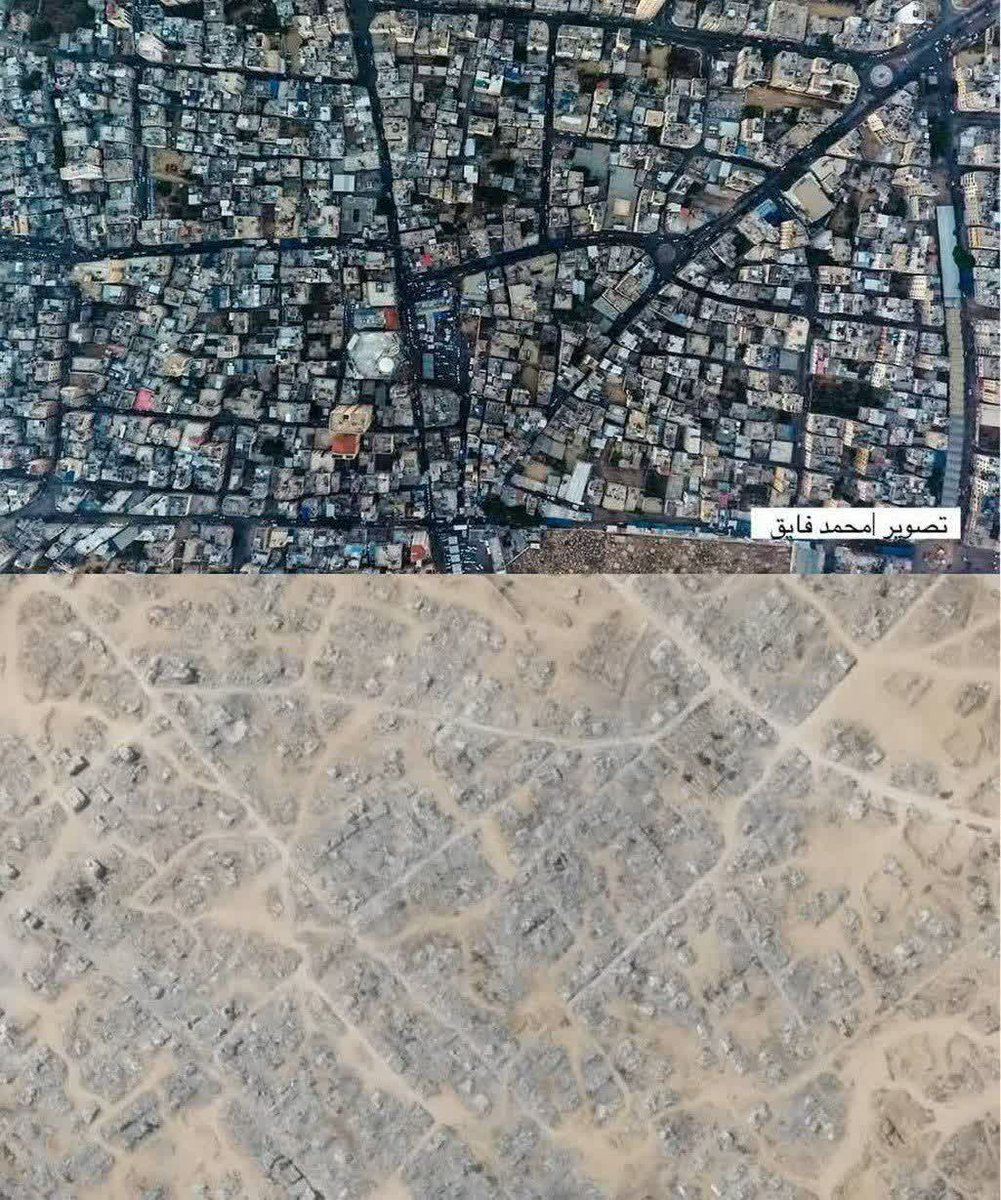 Pro_greedol's tweet image. خان یونس در نوار غزه، قبل و بعد از ۷ اکتبر.
#غزه