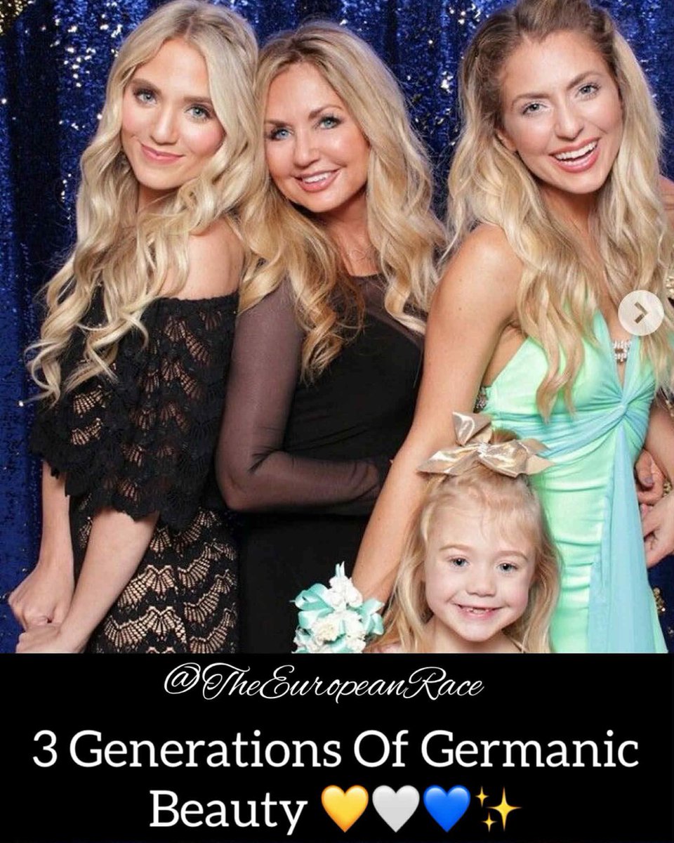 longliveeurope_'s tweet image. 3 Generations of Germanic Beauty 😍👌🏻👏🏻👊🏻🙏🏻❤️💪🏻✨
Keep those White DNA genetics pure as it blesses your extended family with an ancestry be proud of... 🤍