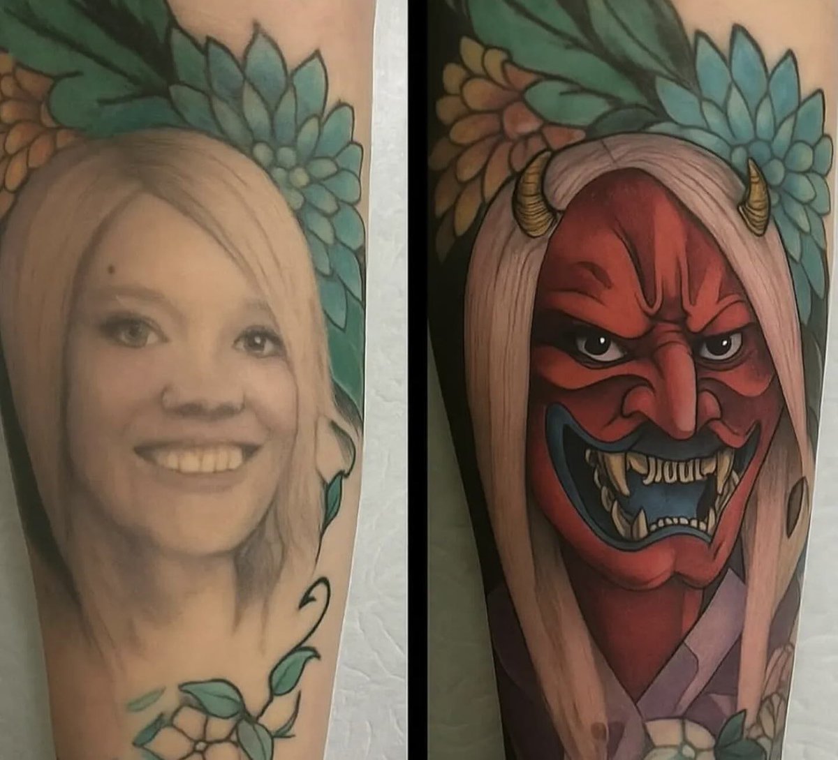 creepydotorg's tweet image. This is how a man chose to cover up the tattoo of his ex-wife 👹