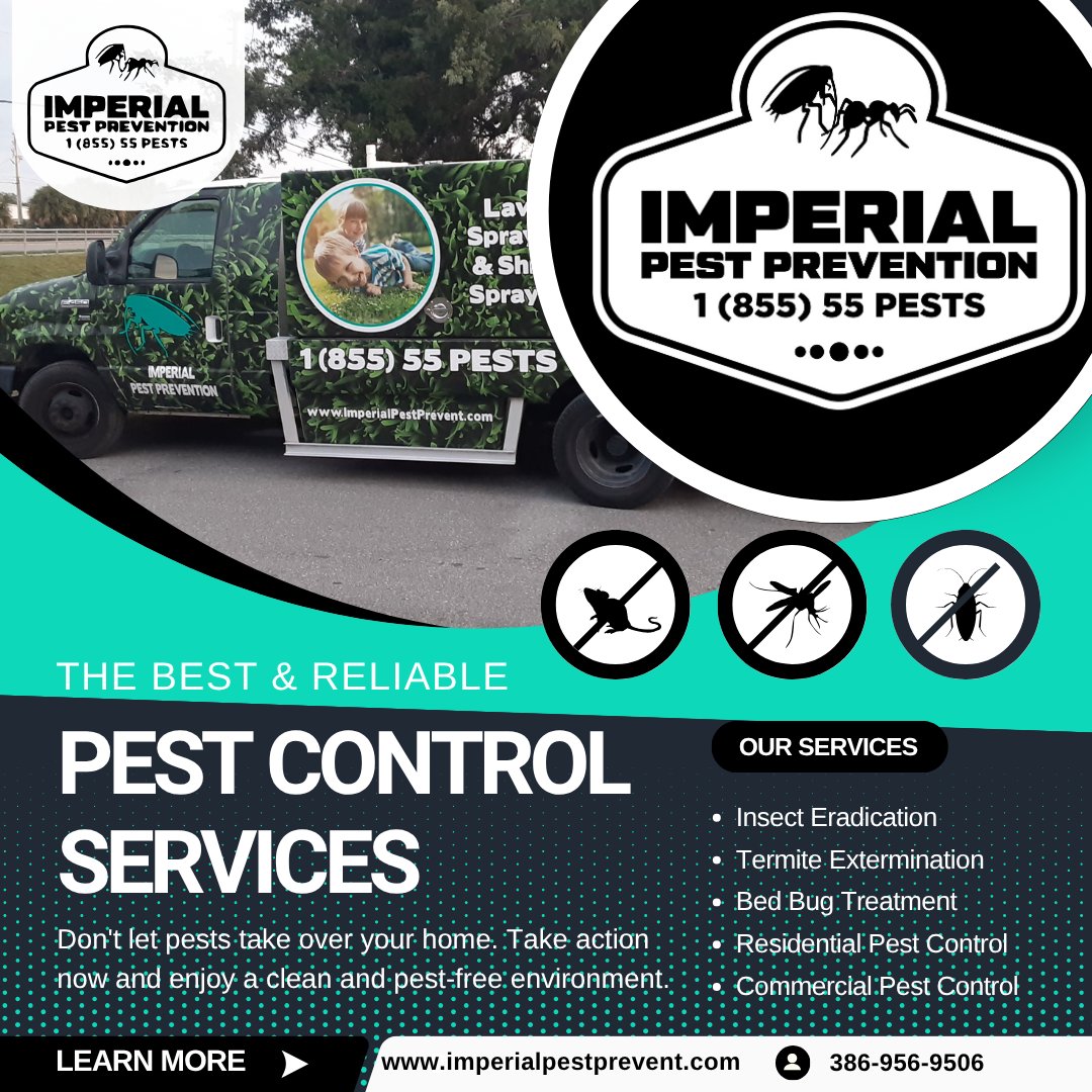 🚨 STOP PESTS BEFORE THEY STOP YOU! 🚨

Imperial Pest Prevention is your #1 choice for:

✔️ Termite Control &amp; Tent Fumigation 
✔️ Residential, Commercial &amp; Industrial Pest Control 
✔️ Lawn Spraying 
✔️ WDO (Wood Destroying Organism)