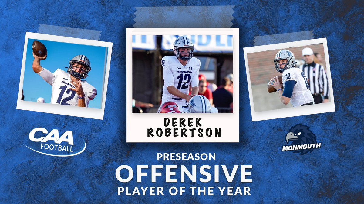 CAAFootball's tweet image. The King of West Long Branch 👑
Derek Robertson (@derekr1212) of @MUHawksFB is the 2025 CAA Football Preseason Offensive Player of the Year
#CAAFB x #FlyHawks