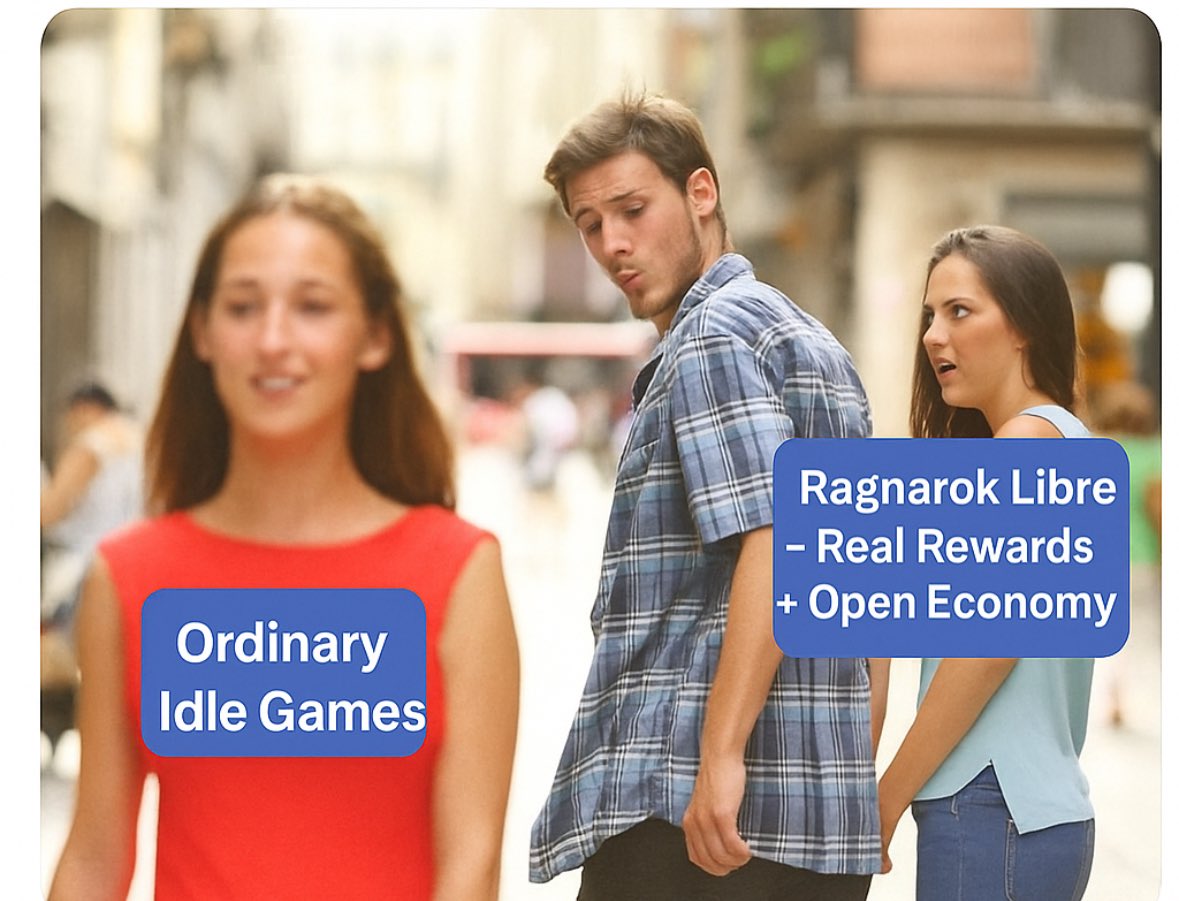 dna2x2's tweet image. You just wanted to chill…
but Ragnarok Libre hit you with real rewards, PvP thrill, and an economy that actually lets you decide.

No turning back now.

🎮💎 #RagnarokLibre #OdysseyDay5 #MemeMasters