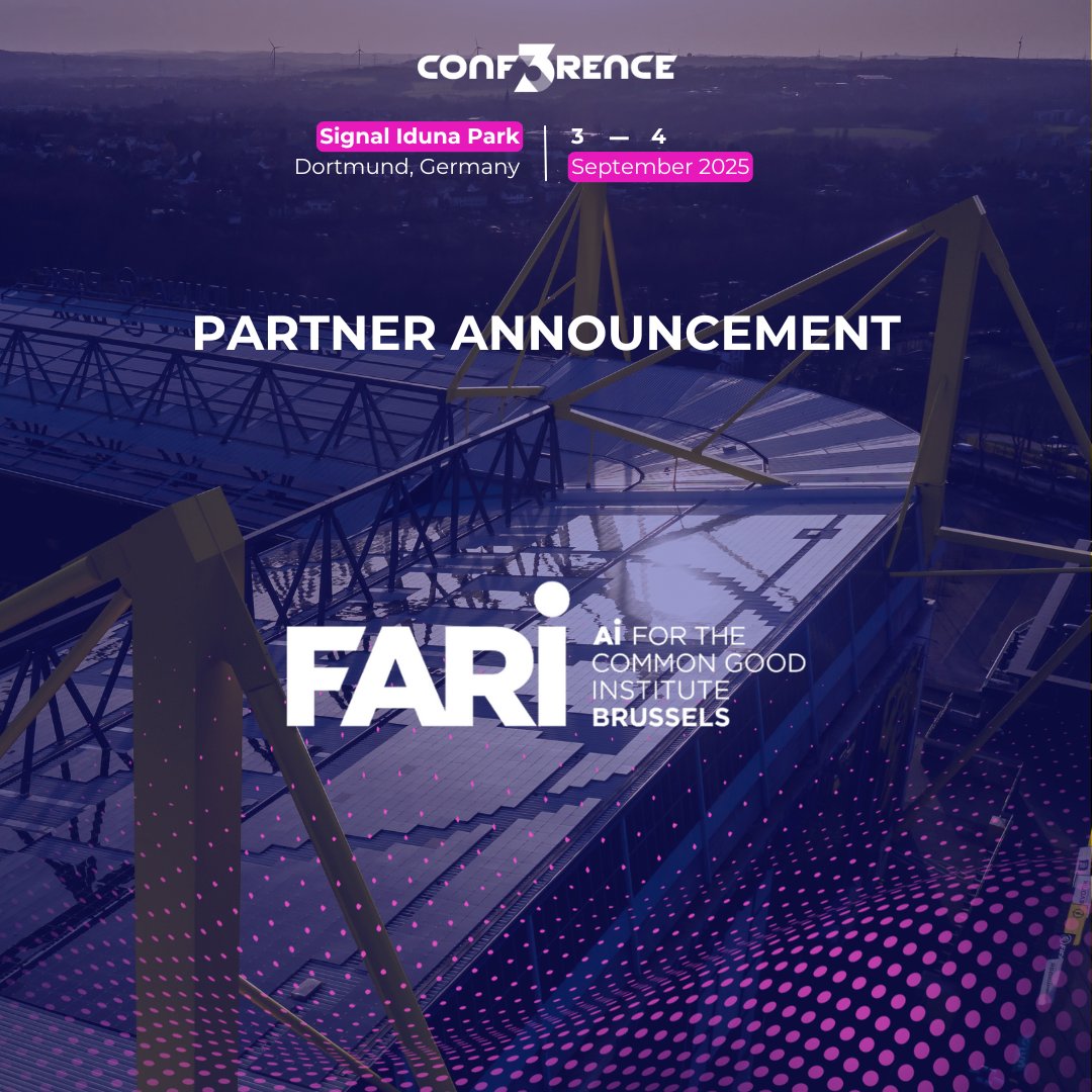 conf3rence's tweet image. 𝐖𝐞 𝐚𝐫𝐞 𝐩𝐥𝐞𝐚𝐬𝐞𝐝 𝐭𝐨 𝐰𝐞𝐥𝐜𝐨𝐦𝐞 FARI - AI for the Common Good Institute 𝐚𝐬 𝐚 𝐩𝐚𝐫𝐭𝐧𝐞𝐫 𝐟𝐨𝐫 CONF3RENCE.
FARI is an independent, non-profit Artificial Intelligence initiative led by the Vrije Universiteit Brussel (VUB) and the Université libre de…
