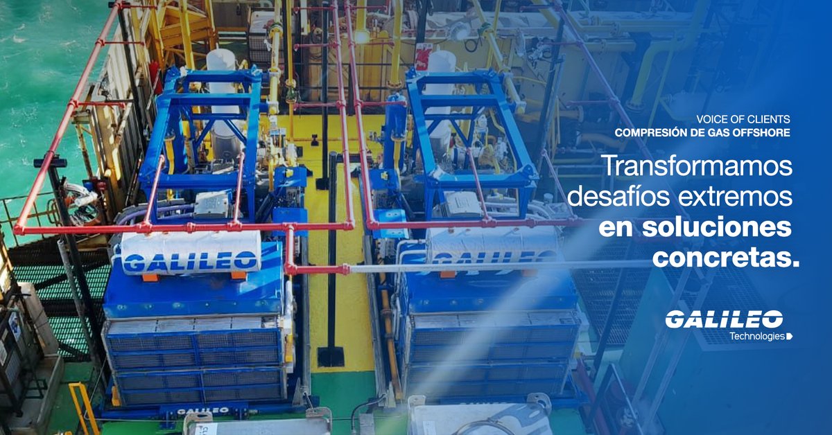 🌊🔧 Celebramos 2 años de éxito #offshore con tecnología #GalileoTechnologies. Instalamos dos compresores MX200® en la plataforma AM6, diseñados a medida para operar en condiciones extremas. 
Eficiencia, #modularidad y sostenibilidad en cada metro.

galileotechnologies.com/es/productos/p…