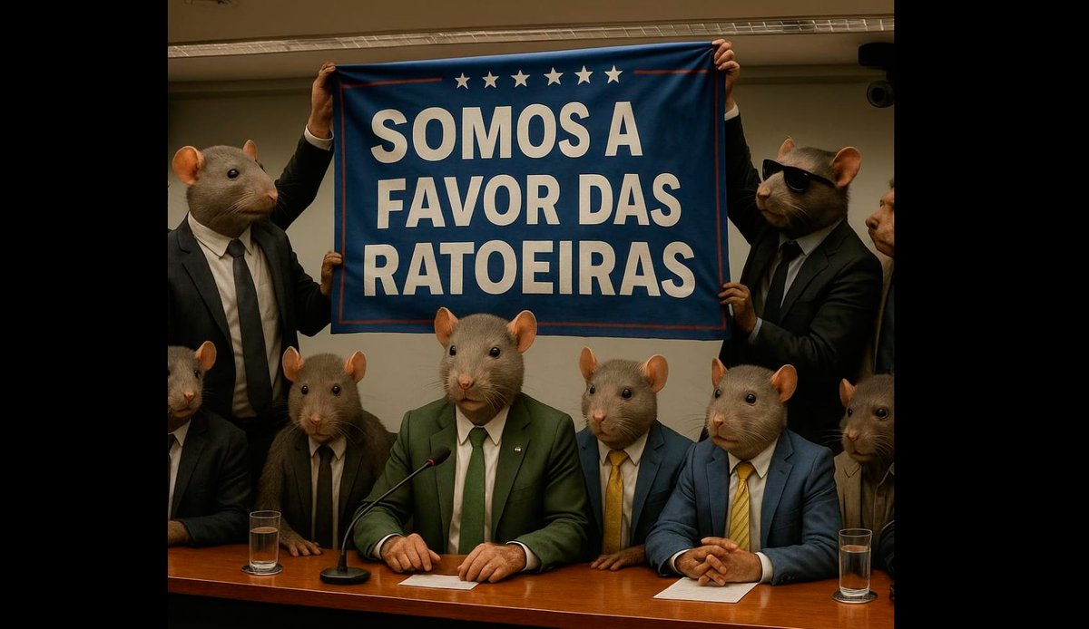 sensacionalista's tweet image. Ratos se inspiram em deputados do PL e fazem ato pró-ratoeiras