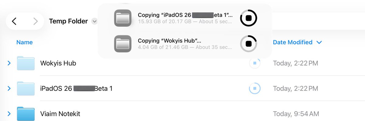 I cannot begin to tell you how amazing being able to transfer multiple file instances in the background is, especially with the real time status notifications. 

iPadOS 26 has turned my iPad into more of a computer than a MacBook 😮‍💨😉