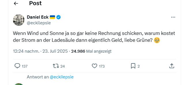 wiesel_din's tweet image. Guck, Daniel:
Regen ist Wasser für umsonst.
Wenn Du Regen auffangen willst, brauchst Du nen Topf.
Der ist nicht umsonst.
Klingelt da was? 🤦