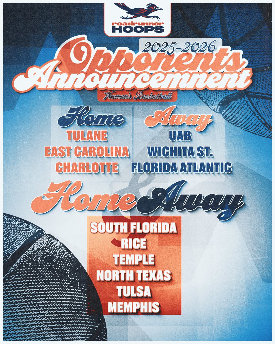 UTSAWBB's tweet image. UTSA's 2025-26 American opponents have been revealed!
📰 utsa.pro/40ANRH4
#BirdsUp 🤙 | #LetsGo210 | #CashIn 🏀
