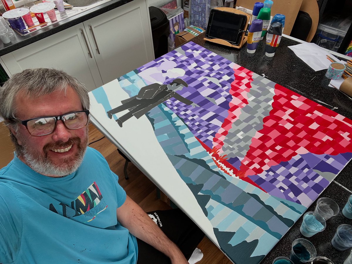 Orielodl (@rhyspadarn) on Twitter photo End of the fifth day working on the new painting. Lots of boxes mean lots of letters. Many letters mean many words. Lots of words mean many hours of painting! I hope it will all be worth it in the end. End of the fifth day working on the new painting. Lots of boxes mean lots of letters. Many letters mean many words. Lots of words mean many hours of painting! I hope it will all be worth it in the end.