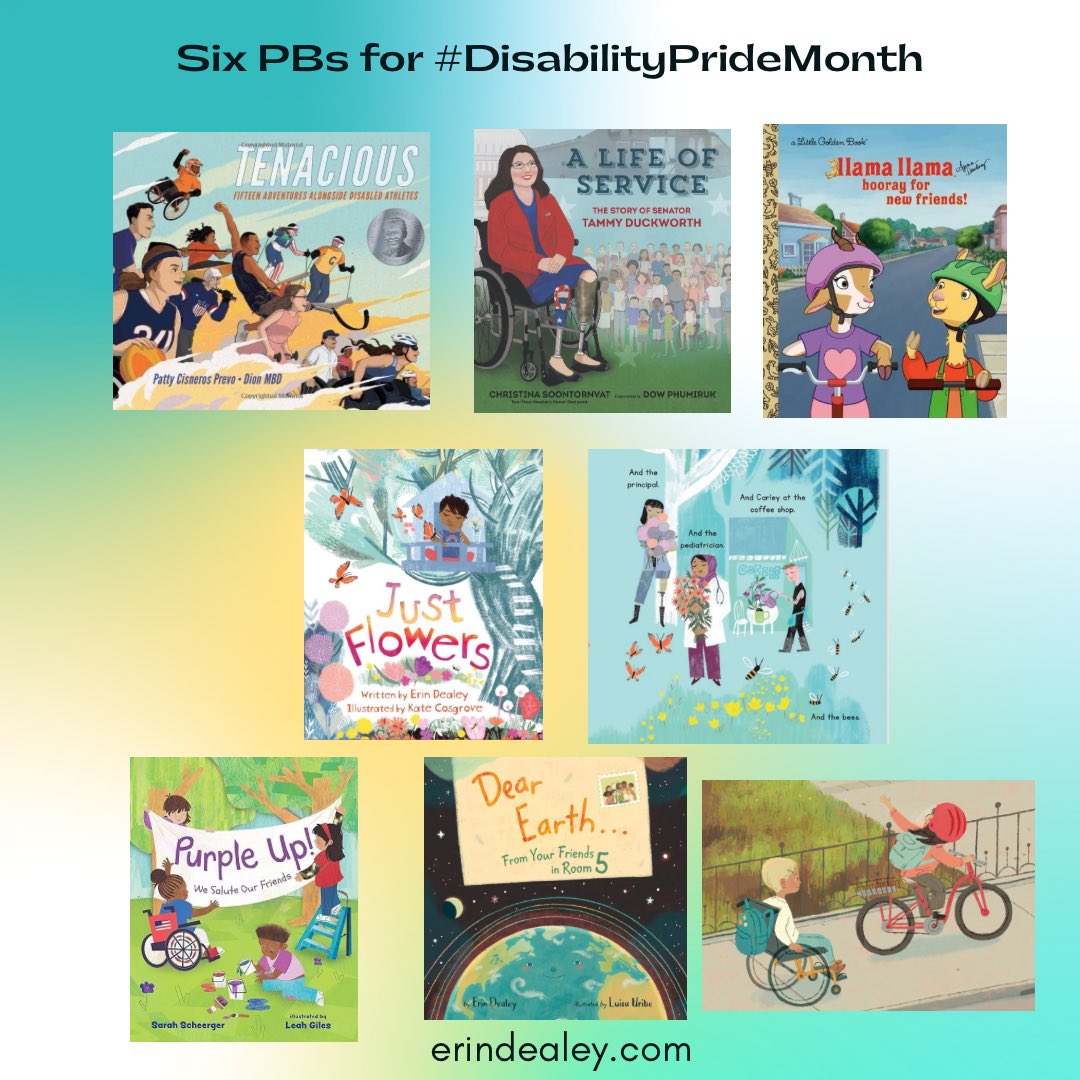 ErinDealey's tweet image. Six PBs for #DisabilityPrideMonth #disabilitypride2025 by 
Patty Cisneros Prevo &amp;amp; Dion MBD
C. Soontornvat &amp;amp; Dow Phumiruk 
@AnnaDewdney 
@ErinDealey &amp;amp; Kate Cosgrove
@sarahscheerger &amp;amp; Leah Giles
Erin Dealey &amp;amp; Luisa Uribe 
@EastWestLit @2021derfuls