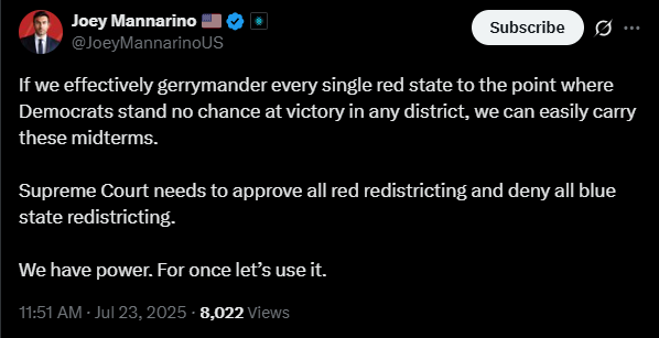 Joey basically admitting that conservatives can't win without placing their fingers on the scale.