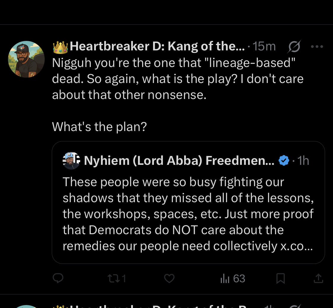 BrianthtsT's tweet image. Foreign Black identifying liberals attacking Freedmen are absolute trash. Defund HBCUs and pay out cash reparations to those that are owed. We are paying for educations of foreigners. No thank you