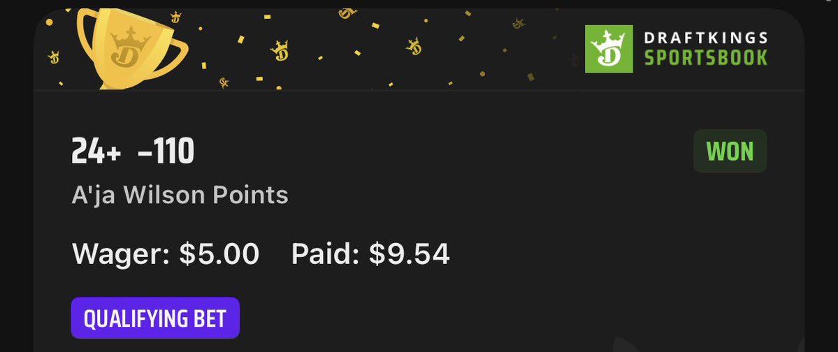 FranchiseModeGG's tweet image. This is definitely not the way most people approach sports betting…
But when I’m killing time in the work day, love to find spots like this:
Risked a literal $0.06 and hit a $90 Bonus Bet on DK’s Queen of the Court last night
Lost the 6 cents though. 😕
I’ll take a 600x