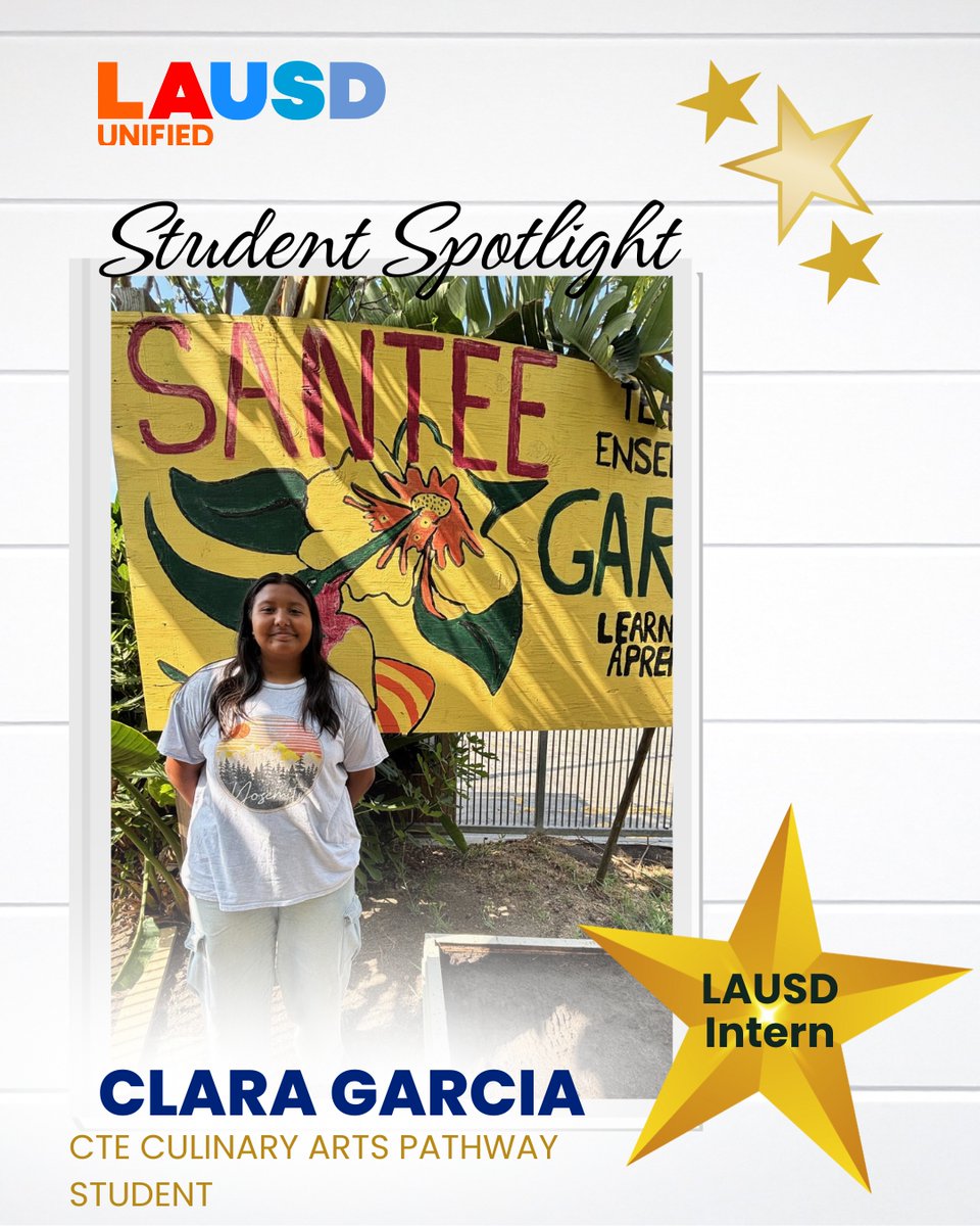LASchools's tweet image. 🌿 Meet Clara Garcia: Growing Dreams with @LASchools + @CTE_LLearningLA 🌱
From seedlings to sauté pans, Clara Garcia is learning to thrive in every environment. A rising senior at Santee Education Complex, Clara is proudly rooted in Los Angeles Unified and flourishing in the CTE…