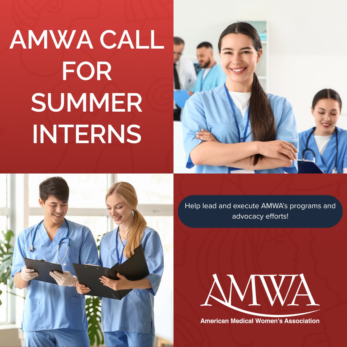 AMWADoctors's tweet image. The AMWA Internship Program offers opportunities to shape national initiatives and amplify women’s voices in medicine.
Learn more & apply: amwa-doc.org/amwa-internshi…
#AMWAInternship #WomenInMedicine #MentorshipMatters #LeadershipDevelopment