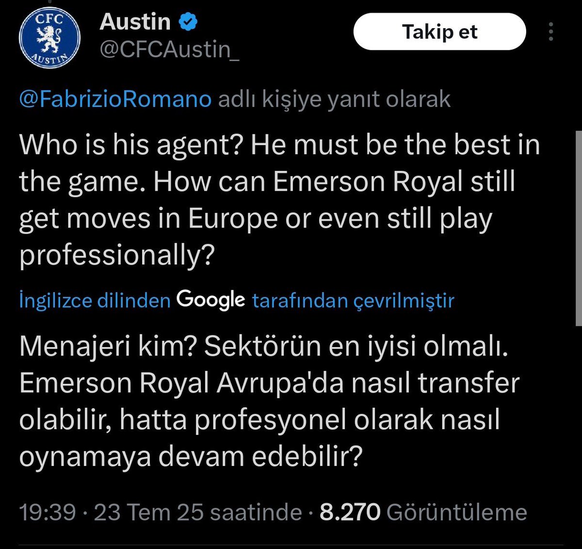 BJK taraftarı istemiyorsa gelsin kanzi