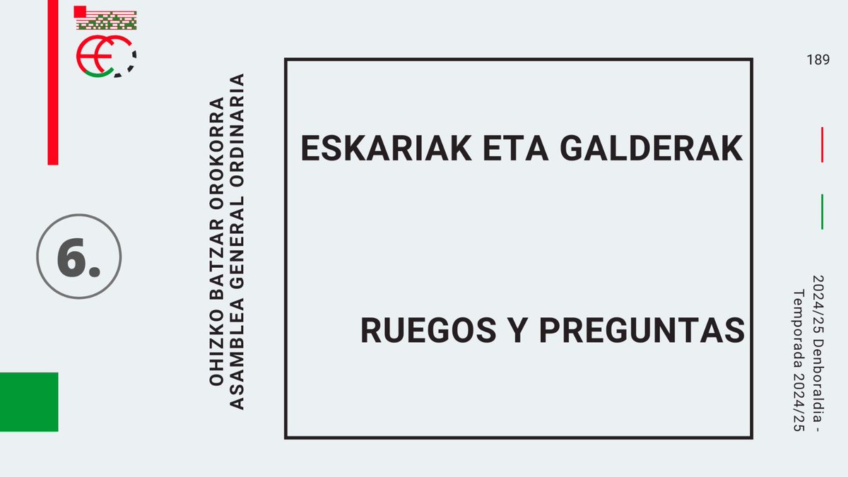 𝗕𝗔𝗧𝗭𝗔𝗥 𝗢𝗥𝗢𝗞𝗢𝗥𝗥𝗔 - 𝗔𝗦𝗔𝗠𝗕𝗟𝗘𝗔 𝗚𝗘𝗡𝗘𝗥𝗔𝗟

🖐️ Erregu eta galderen txandara heldu gara.

🖐️ Llegamos al turno de ruegos y preguntas.

#BatzenGaituelako