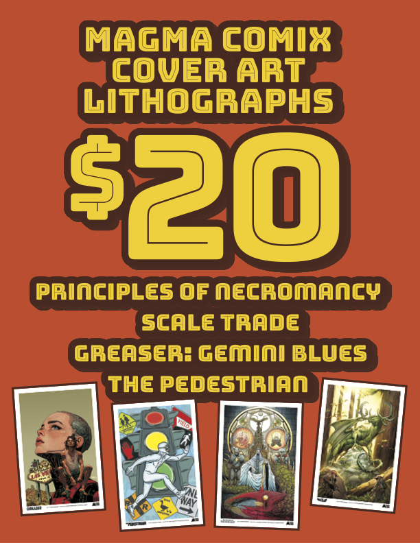 MagmaComix's tweet image. #SDCC2025 will see the return of our LITHOGRAPHS! Only 25 copies of each will be available only only at our booth, #1709.
@urbanbarbarian Mike Allred @CanIGetanEamon Max Dunbar