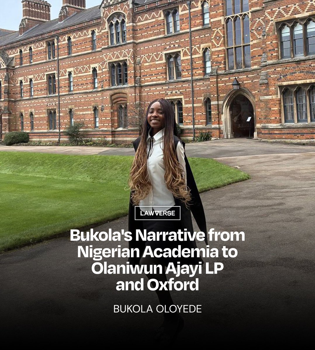 LawverseM's tweet image. Bukola shares her secrets to academic brilliance, from graduating top of her class at OAU and Nigerian Law School, to navigating the fast-paced world of high-stakes finance and oil & gas projects at Olaniwun Ajayi LP.
Her pursuit of the intellectually rigorous BCL at the…
