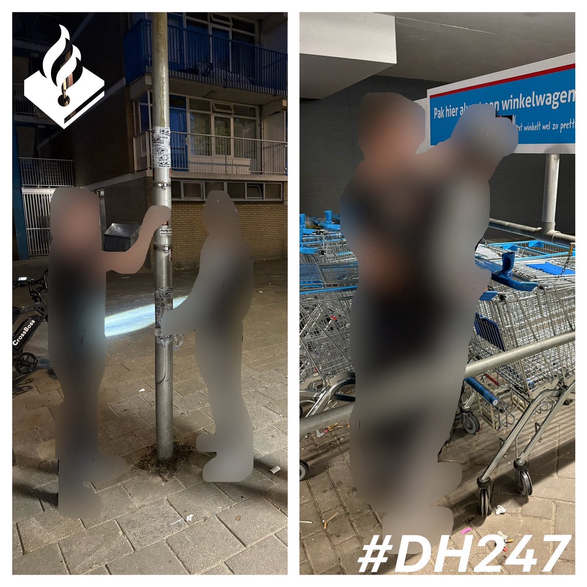N.a.v. een melding betrapten we jeugdigen onder de Ridderhof die overal stickers geplakt hadden van hun voetbalclub. Omdat ze dit op eigendommen van anderen en de gemeente gedaan hadden alles laten verwijderen waar wij bij stonden. 5Min plakken werd 30min punniken. ^RK