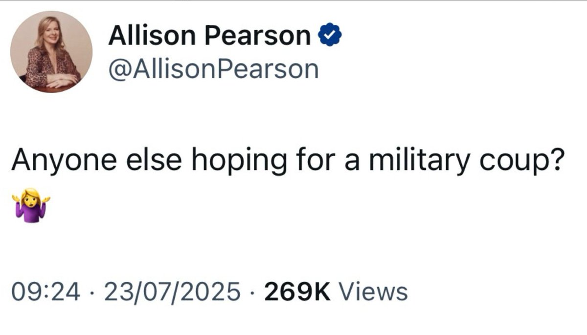jdpoc's tweet image. Had anyone else posted this, @AllisonPearson would be calling it Treason and Insurrectionist.