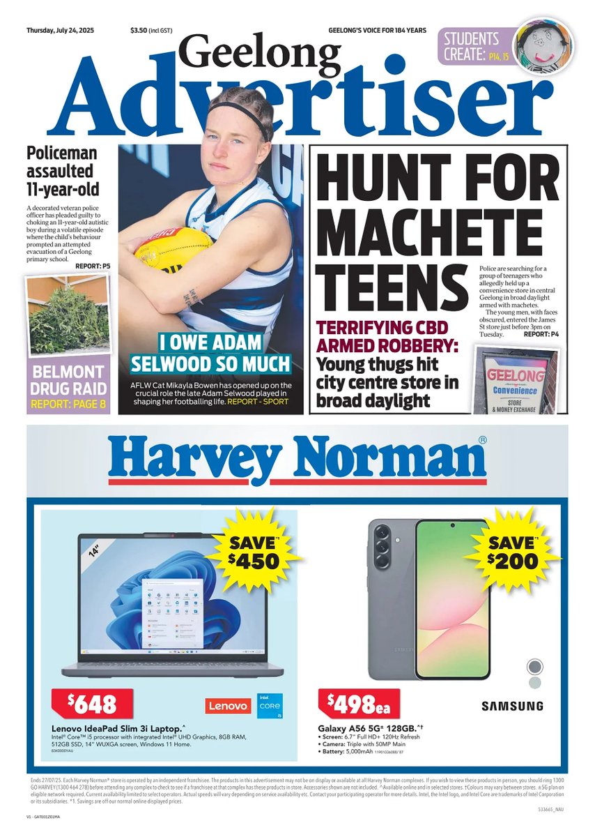 ukpapers's tweet image. π¦πΊ Hunt For Machete Tweens
β«Police are searching for a group of teens who allegedly held up a convenience store in the heart of Geelong with machetes
#frontpagestoday #Australia @geelongaddy