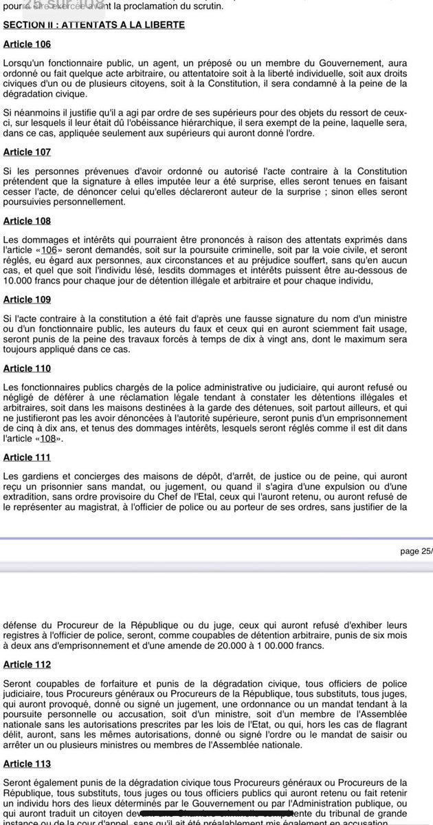 Waangrin (@waangrin) on Twitter photo Tanor Thiendella Fall a été certes limogé mais mérite une poursuite judiciaire pour son refus d’appliquer une décision de justice.
L’article 106 et les suivants sont clairs . Poursuite judiciaire: servir de leçon pour dissuader d’autres à l’avenir . <a href="/PR_Diomaye/">Bassirou Diomaye Faye</a> <a href="/SonkoOfficiel/">Ousmane Sonko</a> Tanor Thiendella Fall a été certes limogé mais mérite une poursuite judiciaire pour son refus d’appliquer une décision de justice.
L’article 106 et les suivants sont clairs . Poursuite judiciaire: servir de leçon pour dissuader d’autres à l’avenir . <a href="/PR_Diomaye/">Bassirou Diomaye Faye</a> <a href="/SonkoOfficiel/">Ousmane Sonko</a>