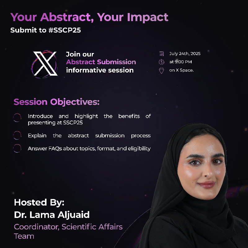 SSCP_KSA's tweet photo. Join our live X Spaces and discover how you can take part in shaping the future of pharmacy through:
• Volunteering opportunities
• Abstract submissions
• The MicroMaker Hackathon

Stay tuned… the space is yours