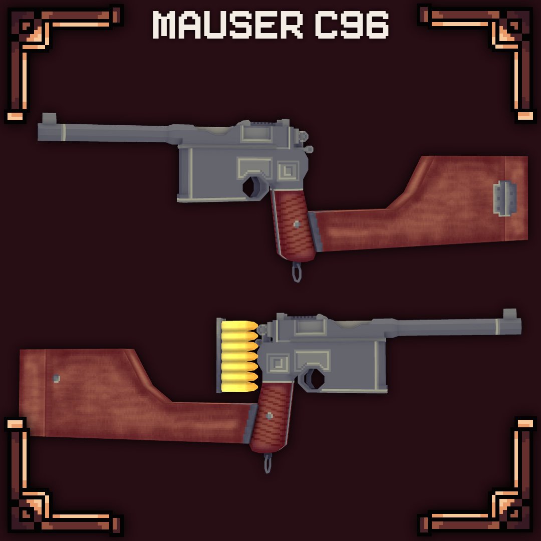 MarkusDarius2nd's tweet image. Half of the the texture for the Mauser C96 model is done!! WIP
#Blockbench #Lowpoly