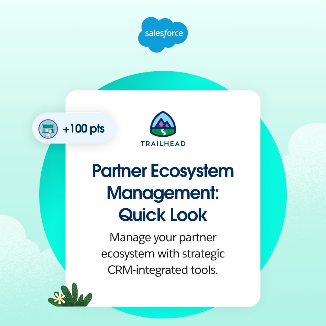 🚀 New Badge Alert: Unify partner operations with Partner Ecosystem Management (PEM).

💡 After completing this unit, you’ll be able to understand what PEM is and why it matters.

🛠️ Who It’s For: Sales Leadership | Sellers | Admins

Start learning now:
lnkd.in/ePkf8XNK