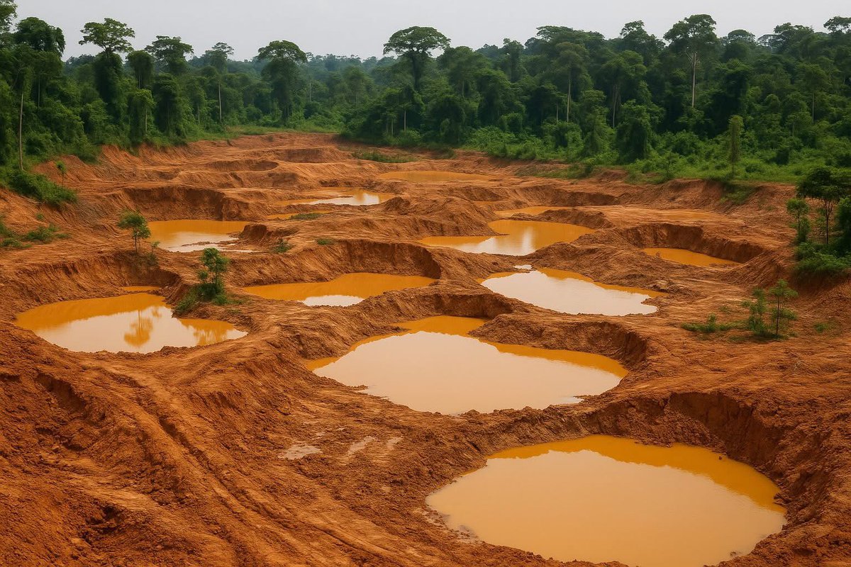 UTDFrederick's tweet image. Ghana’s Lands and Natural Resources Minister Emmanuel Armah Kofi Buah says eight out of nine forêst reserves marked as rêd zonês due to illegal miniñg have been successfully reclaimėd and are being restorėd.