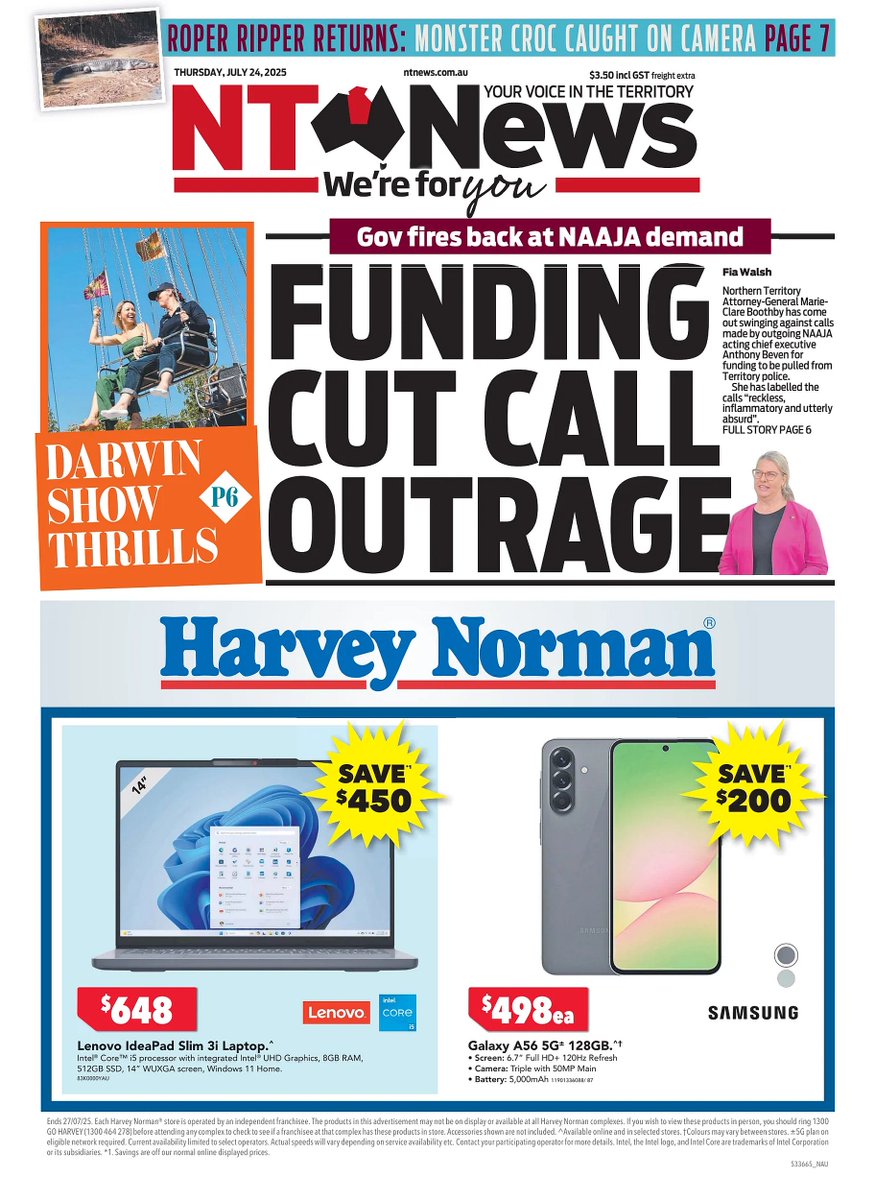ukpapers's tweet image. π¦πΊ Funding Cut Call Outrage
β«βIrresponsible and absurdβ: The NT Attorney-General has come out swinging against calls made by NAAJA for funding to be pulled from Territory police
β«@FiaWalsh
#frontpagestoday #Australia @TheNTNews