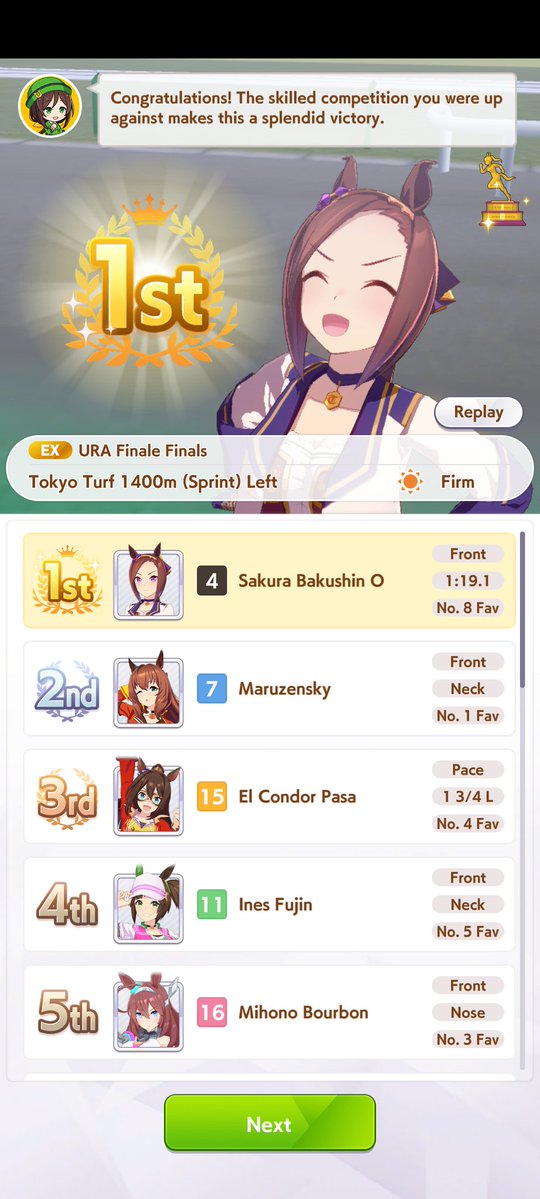 yinlanhlub's tweet image. did my first career with sakura bakushin O and won the ura finale with her she might be goated