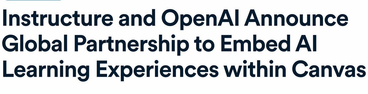 infodocket's tweet image. Instructure and OpenAI Announce Global Partnership to Embed #AI Learning Experiences Within #Canvas instructure.com/press-release/… ||| Media Coverage OpenAI's new Canvas deal pushes AI deeper into schools (via @axios) axios.com/2025/07/23/ope… #LLMs #education