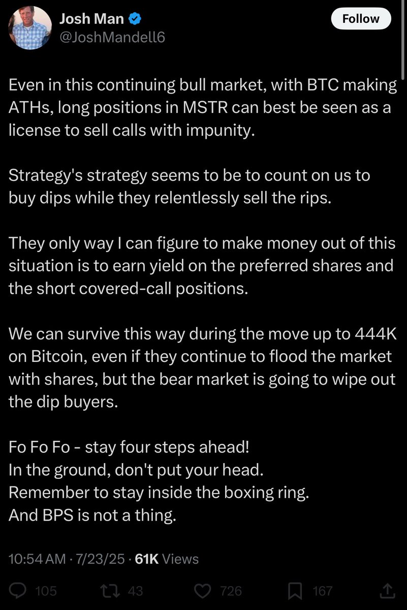 mikewmunz's tweet image. This guy’s $MTPLF position is down 20% but he continues to rag on short term daily differences of .07% price movement between IBIT and MSTR
Share dilution of the Japanese hotel company isn’t in his conversation pieces but Saylor’s nuts is daily
Once again, the intersection of a…