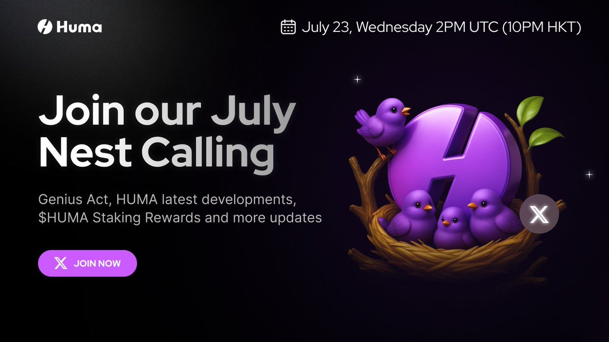 0xFatih's tweet image. HUMA FINANCE JULY COMMUNITY CALL SUMMARY
The @HumaFinance July Community Call is over! If you missed it, here’s the AMA summary and announcements👇👇
@0xErbil went to the GENIUS ACT because he’s more handsome than @DrPayFi 😂 (actually, Richard might still be the 2nd most…