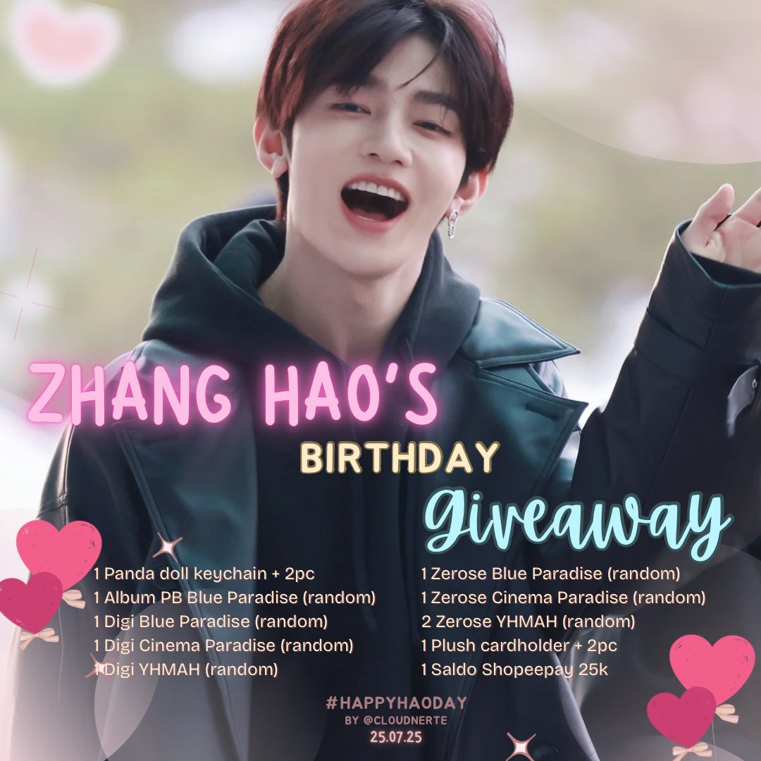 cloudnerte's tweet image. ⠀ ☆ ♡・*
☆☆☆ ・゚。+
┏┃┃┃┓ ・゚.。+ 𝘽𝙞𝙧𝙩𝙝𝙙𝙖𝙮 𝙂𝙞𝙫𝙚𝙖𝙬𝙖𝙮🎻
┏┻━━━┻┓ 。+゚・.*
┃ ᴢʜᴀɴɢ ʜᴀᴏ ┃ ♡
┗━━━━━┛
🎁 Details on pic
Rules:
🪄 INA only!
🪄 like & rt this tweet
🪄 1 account, 1 reply
🪄 reply to this…