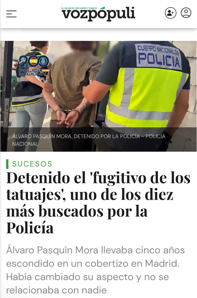 supmadrid's tweet image. 👏 Enhorabuena a los agentes de la Sección de #Fugitivos de la #CGPJ, por detener a uno de los 1️⃣0️⃣ más buscados 🕵 a solo 10 días de prescribir el delito de abuso sexual #HéroesSinCapa
✅️ Trabajo eficaz y profesional‼️
#OrgulloSUP #EspañaSegura
🗞⤵️
vozpopuli.com/sucesos/deteni…