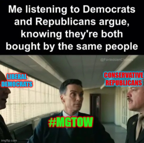 ConcernedMGTOW's tweet image. Republicans and Democrats are the same . Neither cares about the harsh situation of men and boys in society.