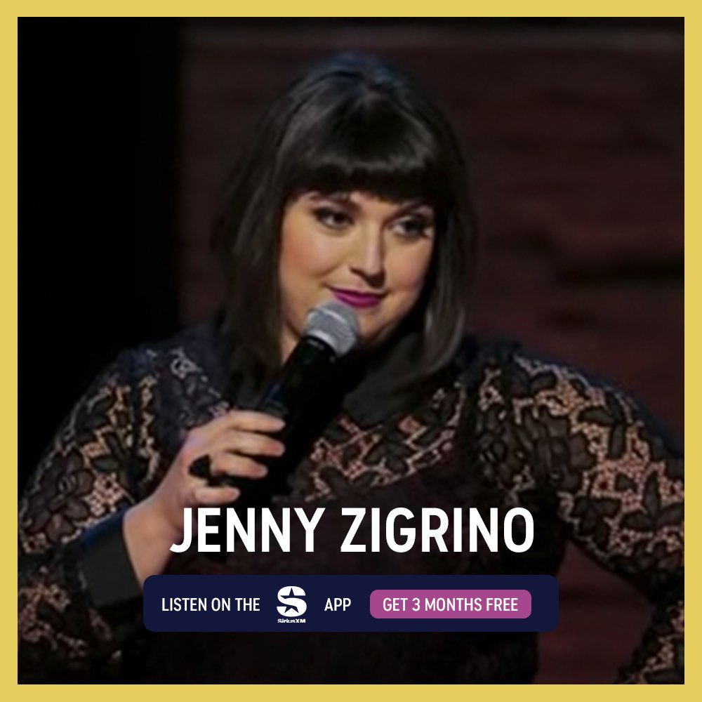 ComedyCentral's tweet image. Listen to CC Stand-Up Presents: Jenny Zigrino on the SiriusXM app and get three months free. Details at: sxm.app.link/ComedyCentralR…
