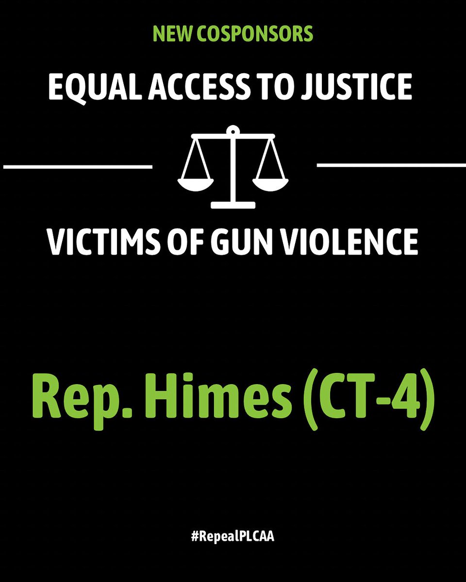 NewtownAction's tweet image. Thank you to @jahimes for cosponsoring H.R.3740!
We urge Members of Congress to #RepealPLCAA by cosponsoring the Equal Access to Justice for Victims of Gun Violence Act.
Congressional Switchboard: (202) 224-3121
#EndGunViolence @survivorsemp