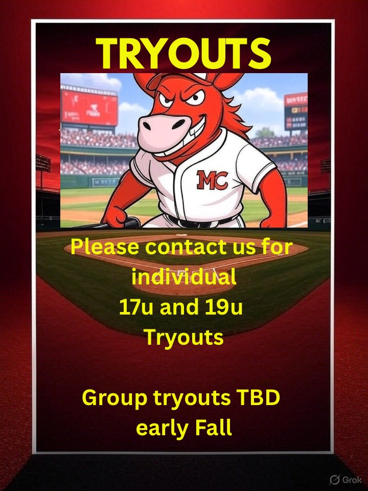 ⚾️Tryout Season⚾️
Join The Mule Club team for Summer 2026

Looking for Ballers from Warrensburg Knob Noster Centerview Holden Higginsville Clinton Leeton and all surrounding areas 

DMs are open. Follow us and Contact us for an individual trying. Group tryout dates coming soon