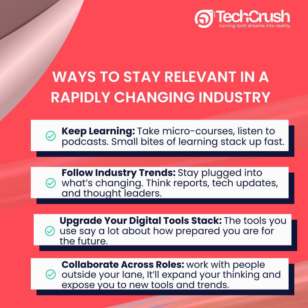 TechCrushHQ's tweet image. Your career won’t grow on autopilot.
The people who stay ahead?
They explore beyond their roles.
They adapt faster than trends.
They stay sharp, even when life gets loud.
In a fast-moving industry, relevance is earned , not assumed.
#TechCrush #Tech4Scholars