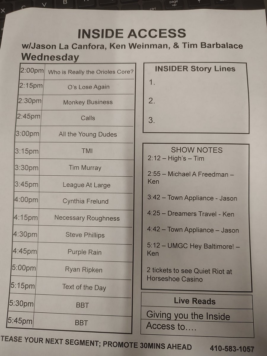 IA1057TheFan's tweet image. What constitutes the O's core and is it remotely good enough to challenge for a title? If GM is trading why don't the kids get to play? What's Harbs talking about #Ravens not in SB or bust mode? We hear sounds from camp. @1TimMurray @cfrelund @StevePhillipsGM join us 2-530