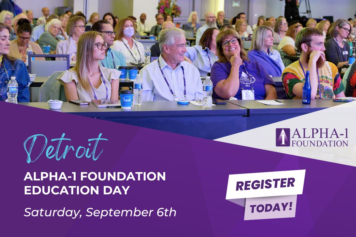 AlphaFriend's tweet image. Mark your calendar for the Detroit A1F Education Day on Saturday, September 6th! Join us to connect with other Alphas and hear from leading experts on the latest in Alpha-1 research, care, and support. Learn more and register at: alpha1.org/event/detroit-…