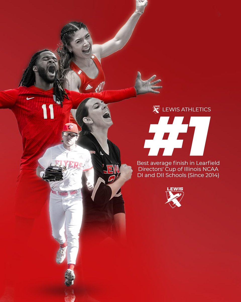 LewisUniversity's tweet image. Quietly dominating the competition.🏆

#LewisU Flyers have outperformed every NCAA Division I and II school in Illinois in the prestigious Learfield Directors&apos; Cup.

Read the full article bit.ly/3Ga1FBe