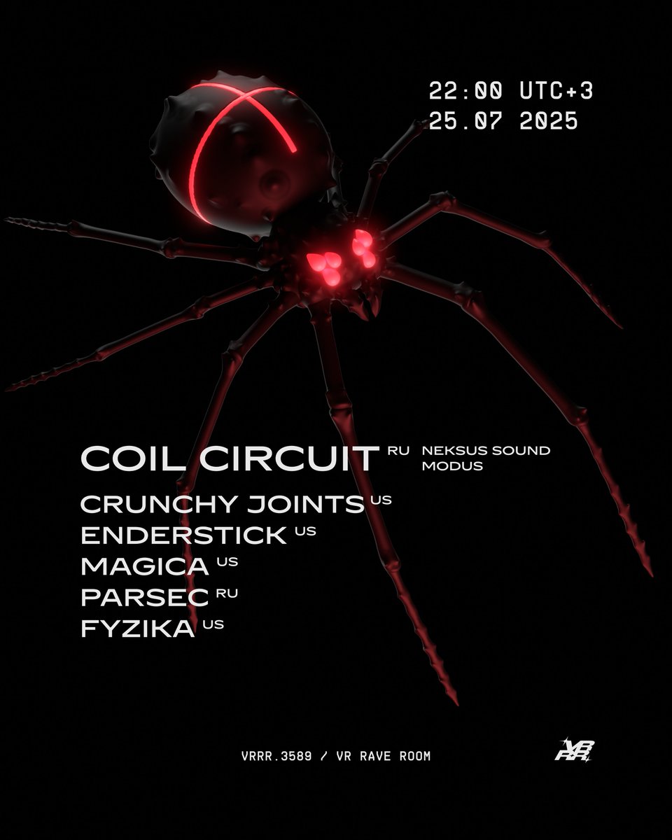 VR Rave Room (@vrraveroom) on Twitter photo This friday we will have great guest from Neksus sound and MODUS. Coil Circuit would play fresh IDs and his production. Also expect sets from Crunchy Joints <a href="/parsecdnb/">Parsec</a> <a href="/fyzika_/">Fyzika</a> Magica and <a href="/enderstickvr/">Enderstick</a> This friday we will have great guest from Neksus sound and MODUS. Coil Circuit would play fresh IDs and his production. Also expect sets from Crunchy Joints <a href="/parsecdnb/">Parsec</a> <a href="/fyzika_/">Fyzika</a> Magica and <a href="/enderstickvr/">Enderstick</a>