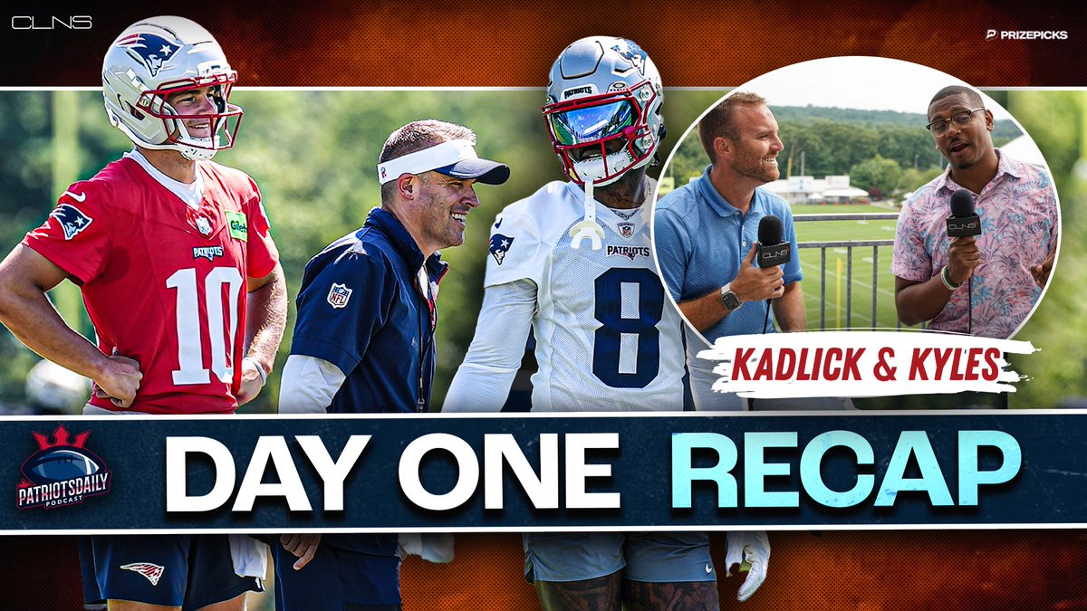 PatriotsCLNS's tweet image. Day 1 of Training Camp ✅
LIVE Patriots Daily at 3 PM ET with @tkyles39 & @mikekadlick with reactions & thoughts on everything they saw from Day 1 of camp
📺: youtube.com/live/cc83oeuBN…