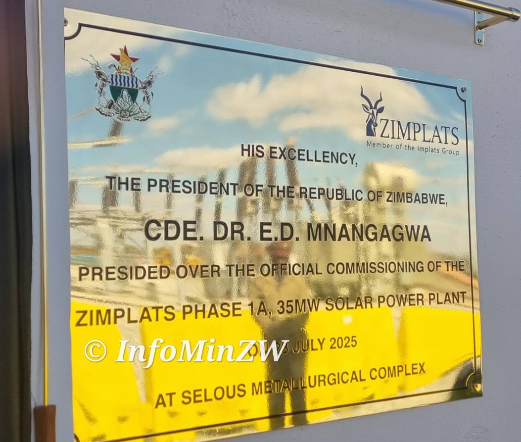 HonJMuswereJnr's tweet image. Today HE President E D Mnangagwa commissioned
The Zimplats 35 MW solar plant.
Phase 1A meets 12% of Zimplats' energy consumption.